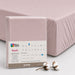Noah Exp Fitted Sheet - Powder Pink, 200x200 Enza Home