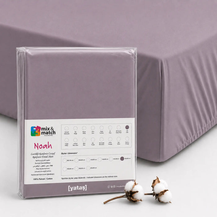 Noah Exp Fitted Sheet - Lilac, 180x200 Enza Home