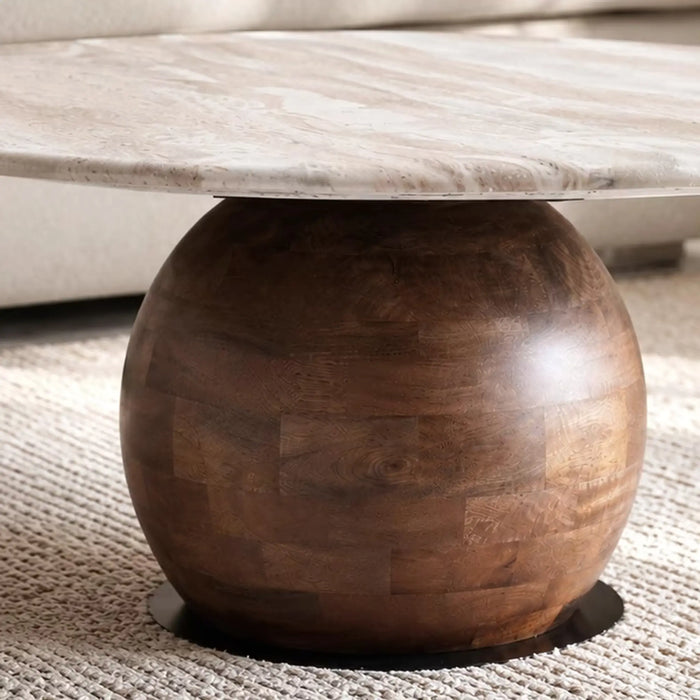 Eppler Coffee Table Marble - Beige & Dark Brown