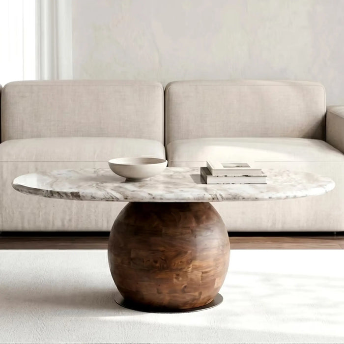 Eppler Coffee Table Marble - Beige & Dark Brown