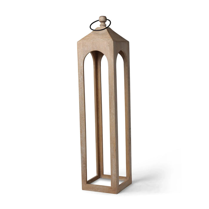 Wooden lantern on a white background