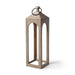 Wooden lantern with a black ring on a white background
