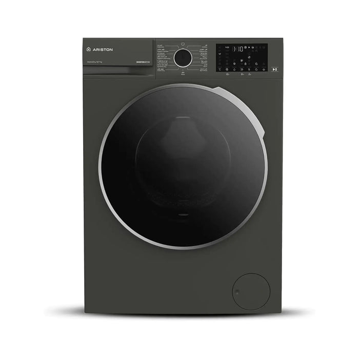 Ariston  Freestanding Washer Dryer | 10 kg Wash 7 kg Dry | 1400 RPM | Inverter Motor | Heat Pump Drying | WiFi Connected | Manhattan Grey | ARWD107143DMME
