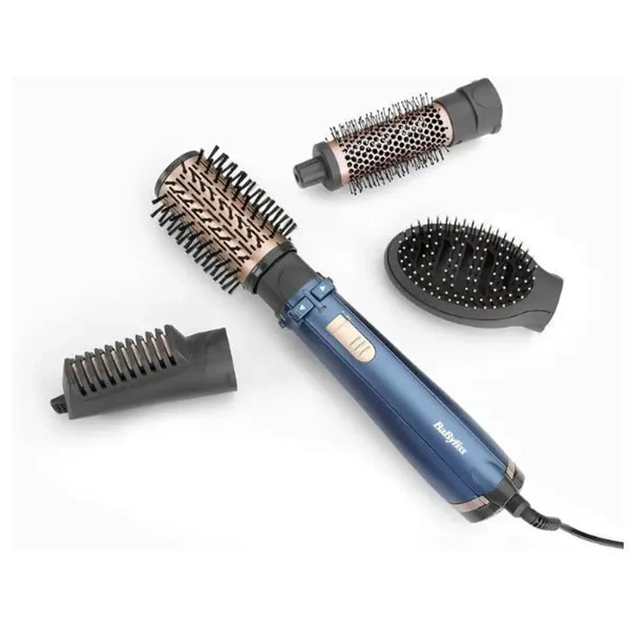 BaByliss Air Styler Pro 1000 Watts | 38mm Thermal Brush With 2.2m Swivel Cord| Rotating 50mm Soft Bristle Brush With 2 Heats Plus A Cool Setting lightweight Designs| BABAS965SDE (Blue)