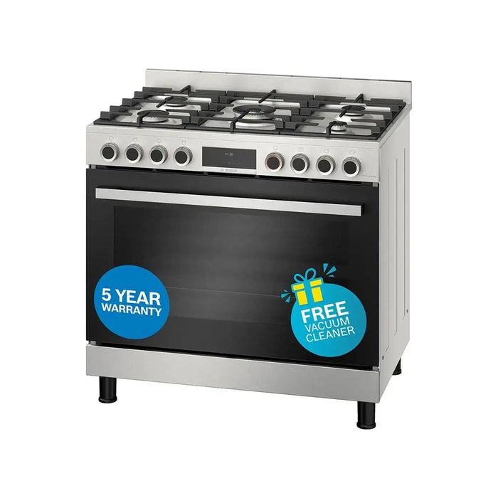 BOSCH Series 8 Gas range cooker Stainless steel