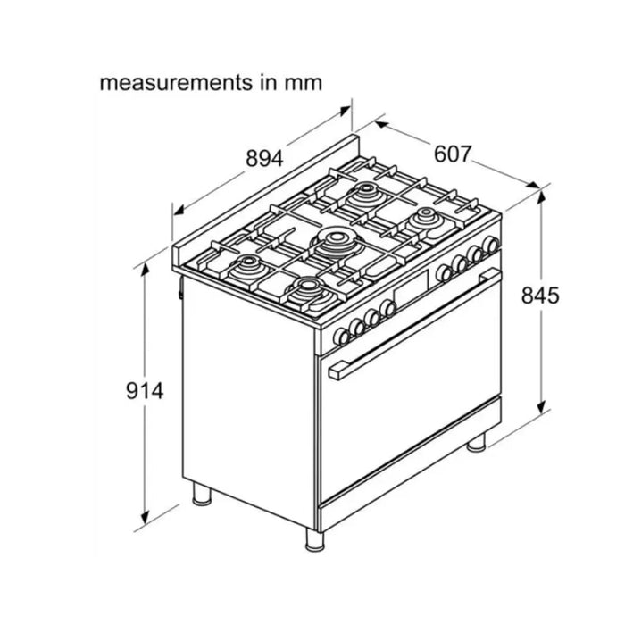 BOSCH Series 8 Gas range cooker Stainless steel