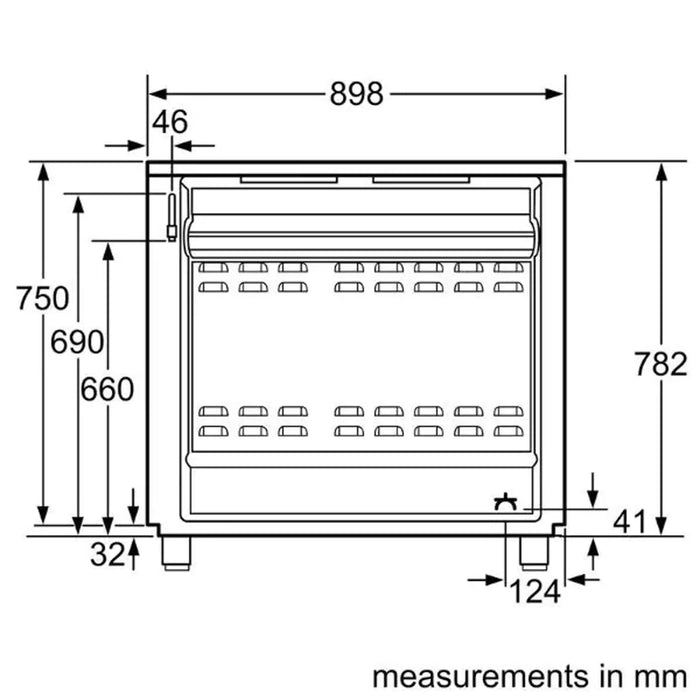 BOSCH 90cm Gas Hob Electric Oven | Cast Iron | Full Safety | Extra Large Capacity | Rotary Spit | HSB738357M