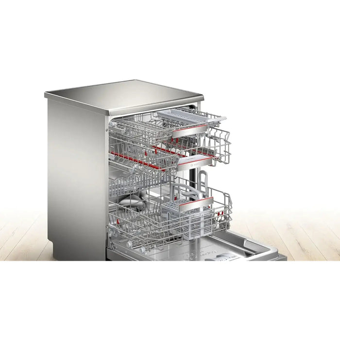 Bosch Series 8 Free-standing Dishwasher 60 cm| 13 Place Settings| 8 Programs| Home Connect for Remote Monitoring and Control| Silver Inox| SMS8ZDI86M