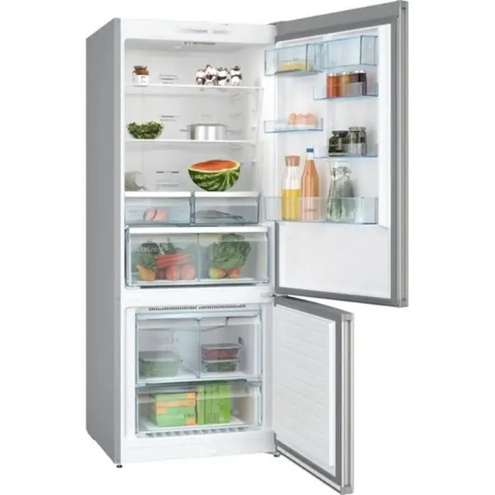 Bosch Series 4 Free-Standing Refrigerator with Freezer at bottom 186 x 75 cm Stainless steel with anti-fingerprint| VitaFresh| SuperCooling/Freezing| KGN76VI31M