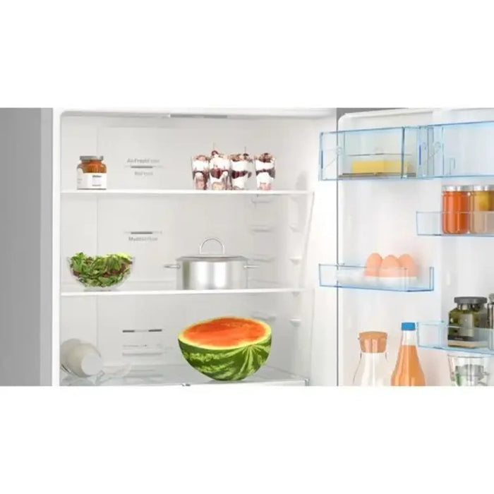 Bosch Series 4 Free-Standing Refrigerator with Freezer at bottom 186 x 75 cm Stainless steel with anti-fingerprint| VitaFresh| SuperCooling/Freezing| KGN76VI31M
