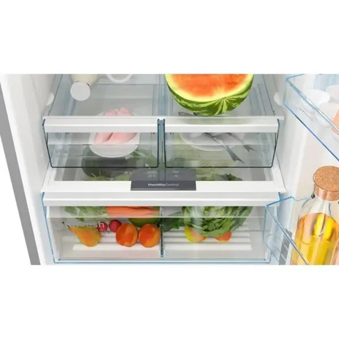 Bosch Series 4 Free-Standing Refrigerator with Freezer at bottom 186 x 75 cm Stainless steel with anti-fingerprint| VitaFresh| SuperCooling/Freezing| KGN76VI31M
