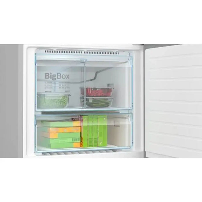 Bosch Series 4 Free-Standing Refrigerator with Freezer at bottom 186 x 75 cm Stainless steel with anti-fingerprint| VitaFresh| SuperCooling/Freezing| KGN76VI31M