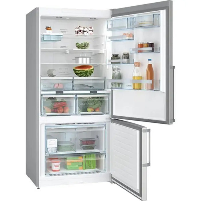 Bosch Series 6 free-standing fridge-freezer with freezer at bottom 186 x 86 cm Stainless steel with anti-fingerprint| KGN86AI31M