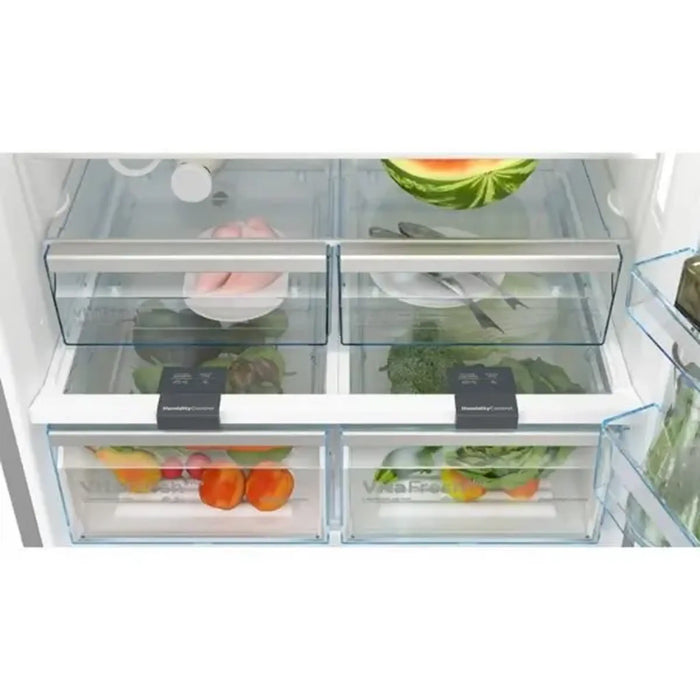 Bosch Series 6 free-standing fridge-freezer with freezer at bottom 186 x 86 cm Stainless steel with anti-fingerprint| KGN86AI31M