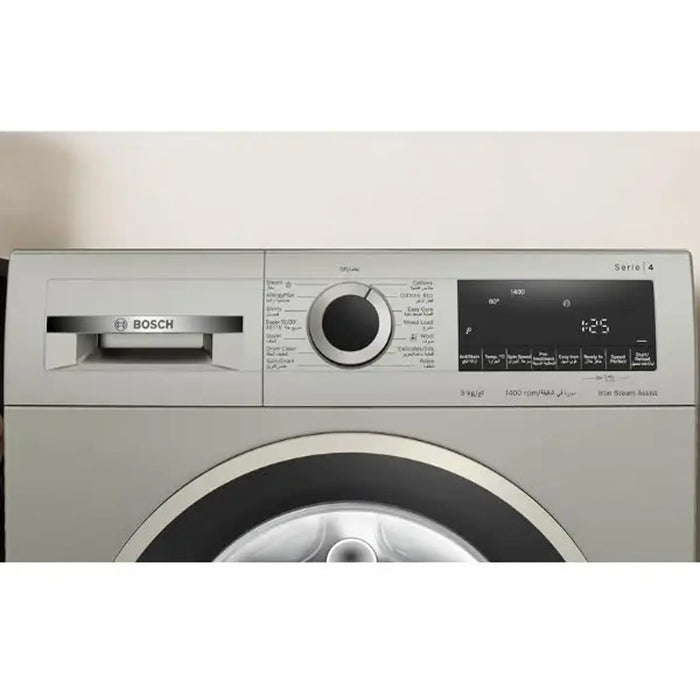Bosch Series 4| Free-Standing Washing Machine| FrontLoader| 9 kg, LED-display| Touch control buttons| Color Silver | WGA1440XGC| 1 Year Manufacturer Warranty