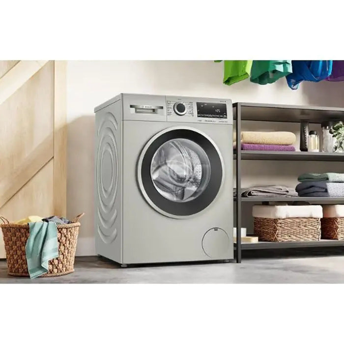 Bosch Series 4| Free-Standing Washing Machine| FrontLoader| 9 kg, LED-display| Touch control buttons| Color Silver | WGA1440XGC| 1 Year Manufacturer Warranty
