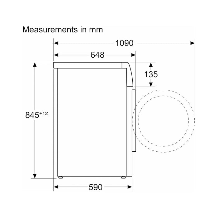 Bosch Series 8 Free-Standing Washing Machine | Frontloader Fullsize | 9 kg | 1400 rpm | Home Connect | TouchControl | Programmable | Silver Inox | WGB244AXGC