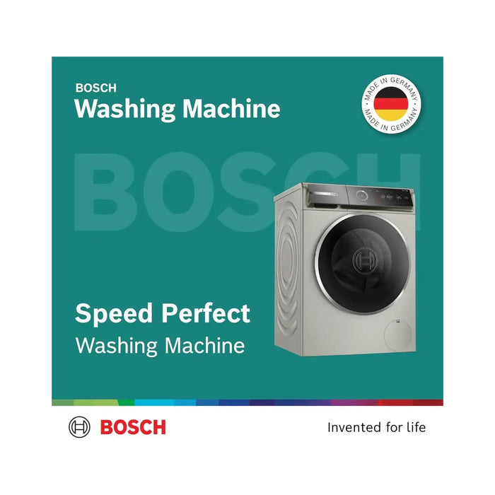 Bosch Series 8 Free-Standing Washing Machine | Frontloader Fullsize | 9 kg | 1400 rpm | Home Connect | TouchControl | Programmable | Silver Inox | WGB244AXGC