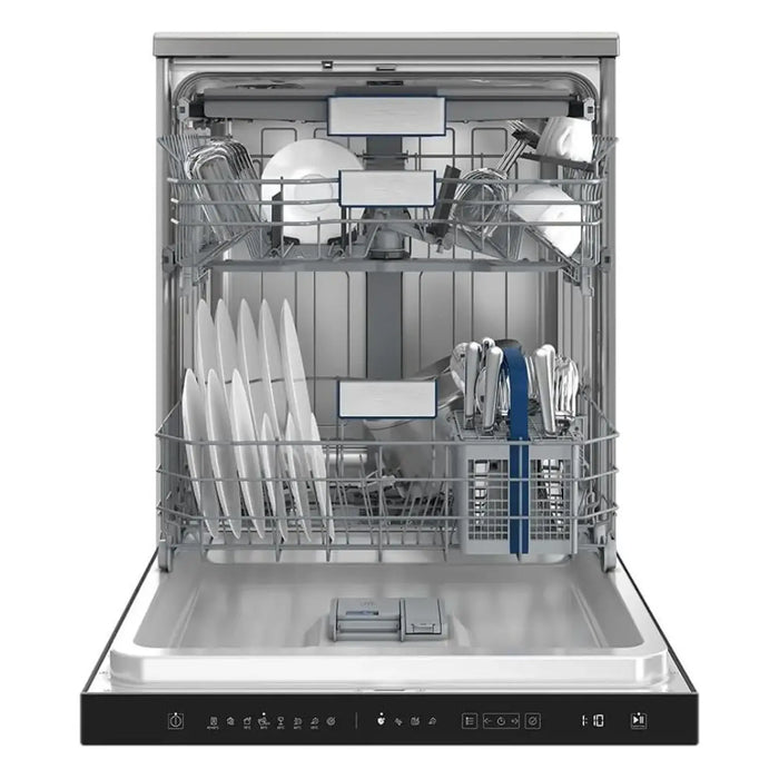 Hitachi Dishwasher | Freestanding | 15 Place Settings | 8 Programs | Auto, Intensive, Eco, Glass Care | Inverter Motor, Turbo Wash | Silent | Overflow Safety | Made in Turkey | Inox | HDF-F158CVX