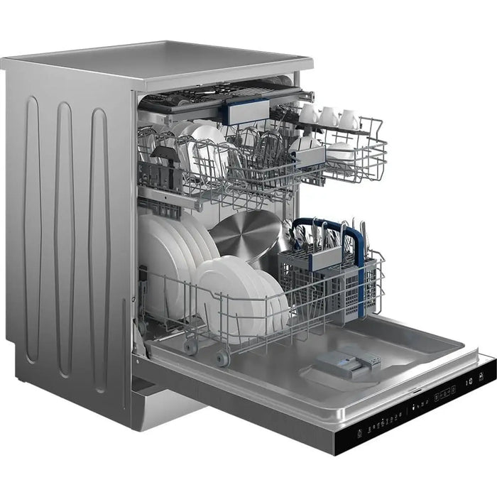 Hitachi Dishwasher | Freestanding | 15 Place Settings | 8 Programs | Auto, Intensive, Eco, Glass Care | Inverter Motor, Turbo Wash | Silent | Overflow Safety | Made in Turkey | Inox | HDF-F158CVX