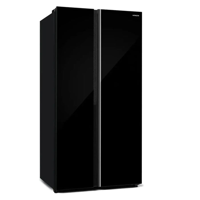 Hitachi Skyline Side-by-Side Refrigerator 656L | Inverter Compressor | Dual Surround Cooling | Selectable Zone Soft Freeze (-2¡C) | Triple Power Filter | Quick Cool & Freeze | Glass Black | HRSN9713ESGBKAE