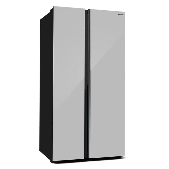 Hitachi Skyline Side-by-Side Refrigerator 656L | Inverter Compressor | Dual Surround Cooling | Selectable Zone Soft Freeze (-2¡C) | Triple Power Filter | Quick Cool & Freeze | Glass Silver | HRSN9713ESGSAE