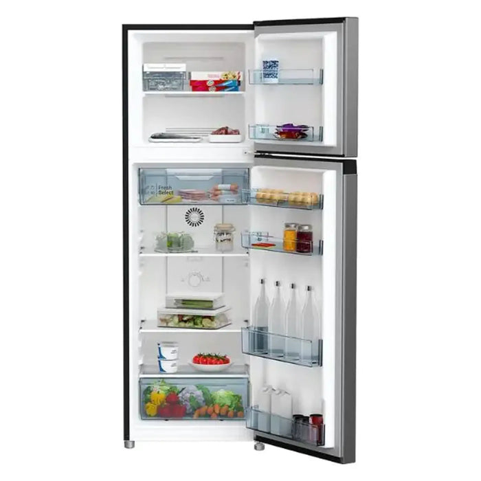 Hitachi 380L Gross 260L Net Capacity Top Mount Refrigerator | No Frost Fridge Freezer | High Power Inverter Compressor (10 Year Warranty) | Door Alarm & LED Light | Twist Ice Tray | Stainless Steel |HRTN5275MFXAE