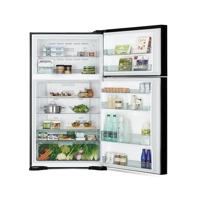 Hitachi | 715L Gross 510L Net Capacity Top Mount Refrigerator | No Frost Fridge Freezer | Dual Fan Cooling | 10 Year Inverter Compressor Warranty | Touch Screen Control | Twist Ice Tray | Premium Silver |RV715PUK7KPSV|