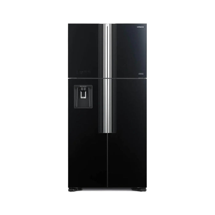 Hitachi 760L French Door Refrigerator RW760 Series | 760L Gross Capacity | Inverter Compressor | Dual Fan Cooling | No Frost | Glass Black | RW760PUK74GBK