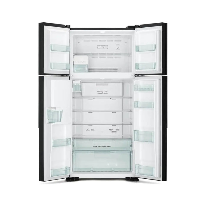 Hitachi French Door Refrigerator | 760L Gross 540L Net Capacity | Inverter Compressor | Dual Fan Cooling | No Frost | Glass Grey | RW760PUK74GGR