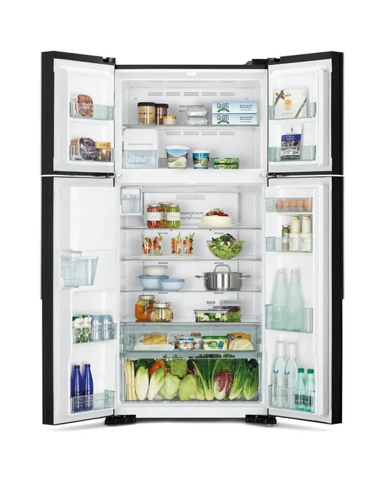Hitachi French Door Refrigerator | 760L Gross 540L Net Capacity | Inverter Compressor | Dual Fan Cooling | No Frost | Glass Grey | RW760PUK74GGR