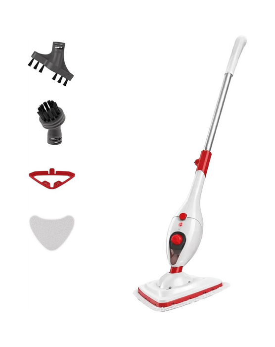 Hoover 5 In 1 Steam Mop | 1300W Power | 0.7L Water Tank | Variable Steam Control | Lightweight Design | White/Red | HS84-SM2-ME