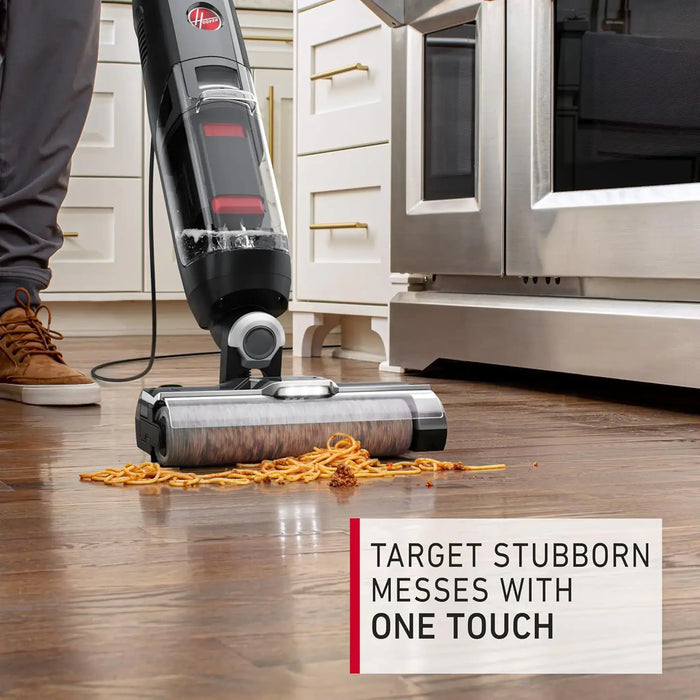 Hoover Streamline Hardfloor Cleaner  | Wet & Dry Hard Floor Stick Vacuum Cleaner | 340W | 0.42L Clean Water Tank | Dual Tank Technology | Self-Cleaning System | LCD Display | Black/Grey | CDHF-SLME