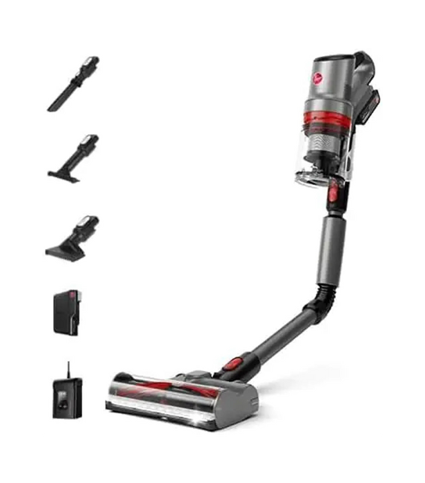 Hoover HomePro Plus Cordless Vacuum Cleaner | 0.7L Capacity | Up To 45 Minutes Runtime | HairWrap Resist | FlexiClean Pole | Graphite & Red | CLSV-HPMA
