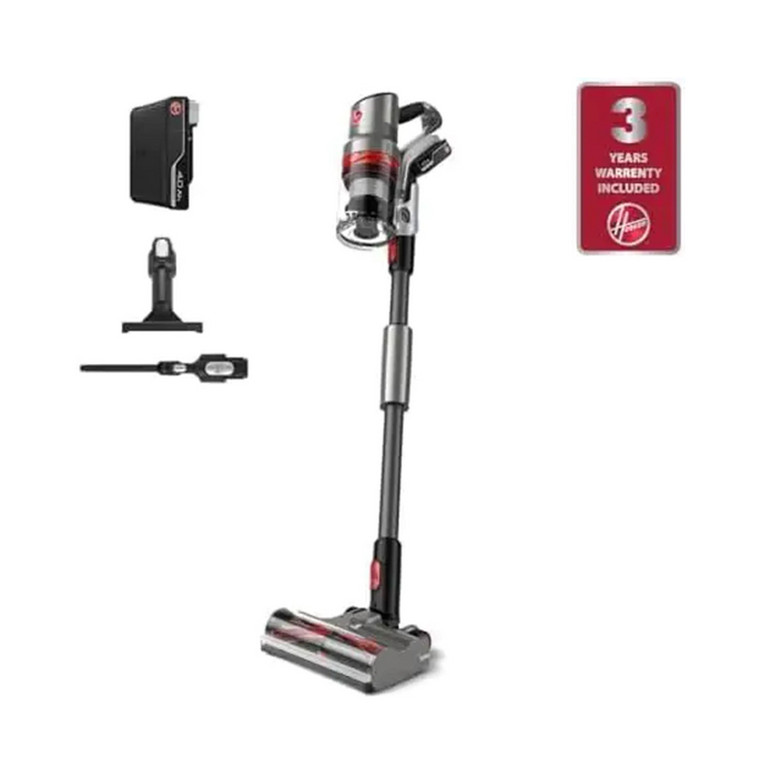 Hoover HomePro Plus Cordless Vacuum Cleaner | 0.7L Capacity | Up To 45 Minutes Runtime | HairWrap Resist | FlexiClean Pole | Graphite & Red | CLSV-HPMA