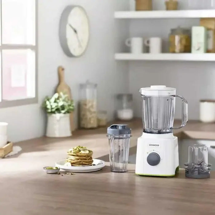 Kenwood Blender 350W Smoothie Blender/Smoothie Maker Blend-Xtractª 1L with Multi Mill (Grinder/Chopper)| Smoothie2Go Bottle BLP31.D0WG White