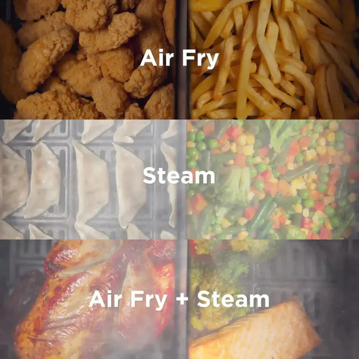 Kenwood 7L Airfryer Steam Glass | LCD Touch Screen Display | Non- stick Removable Basket | Black | HFS92.000BK