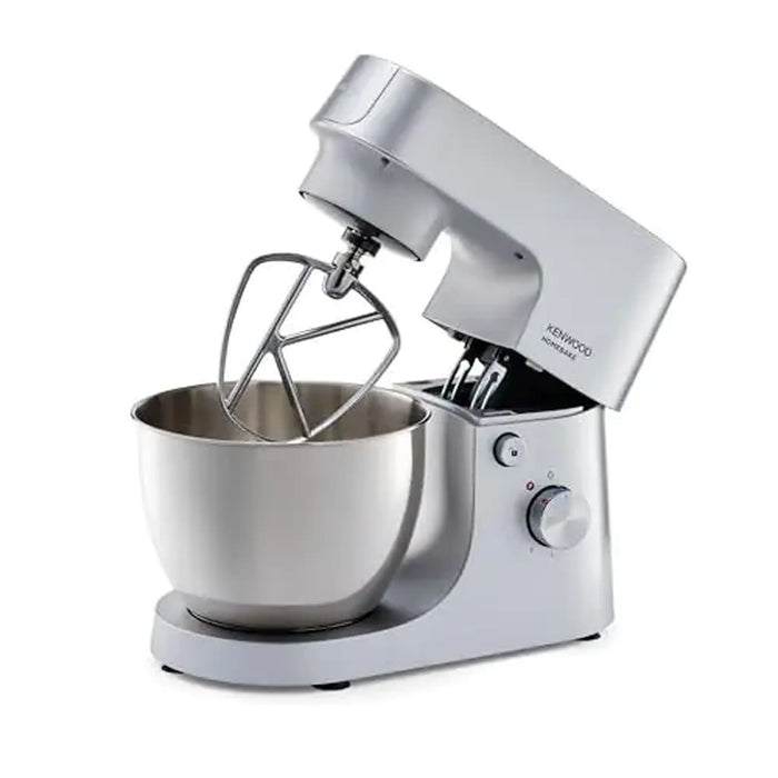 Kenwood HomeBake Stand Mixer | 5L Stainless Steel Bowl | 1400W Motor | K-Beater, Whisk, Dough Hook | Splash Guard | Silver | KHH01.000SI
