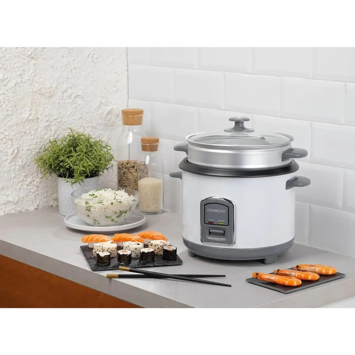 Kenwood Rice Cooker 1.8L | Electric Rice Cooker | Non-Stick Inner Pot | Glass Lid | White | RCM18-000WH