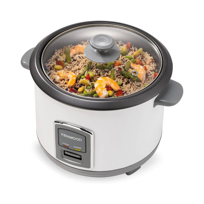 Kenwood Rice Cooker 1.8L | Electric Rice Cooker | Non-Stick Inner Pot | Glass Lid | White | RCM18-000WH