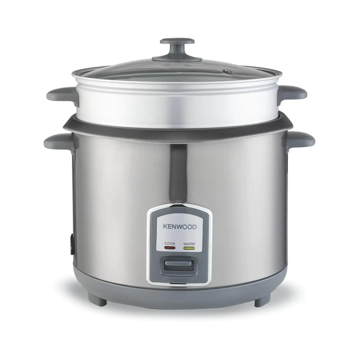 Kenwood Rice Cooker With Steamer 2.8L | 16 Cup Capacity | 1000W Power | Non-Stick Removable Bowl | Glass Lid | Stainless Steel | RCM71-000SS