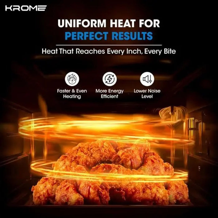 Krome Microwave Oven 20L Capacity| 700W Output| 5 Power Levels| 35 Minute Timer| Cooking End Signal| Grey Painted Cavity| Black Color| KR-MW20MM