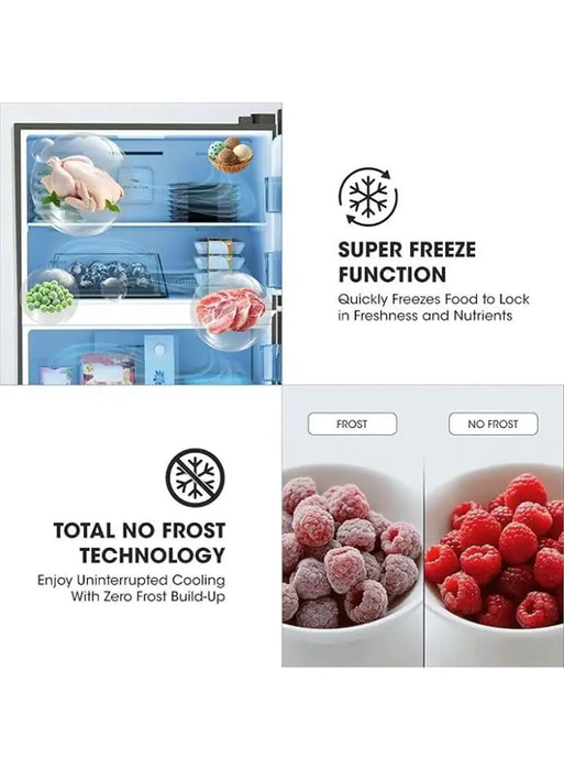 Krome Double Door Refrigerator Inverter No Frost Stainless Steel Finish | Silver | KR-RFF460SSK1