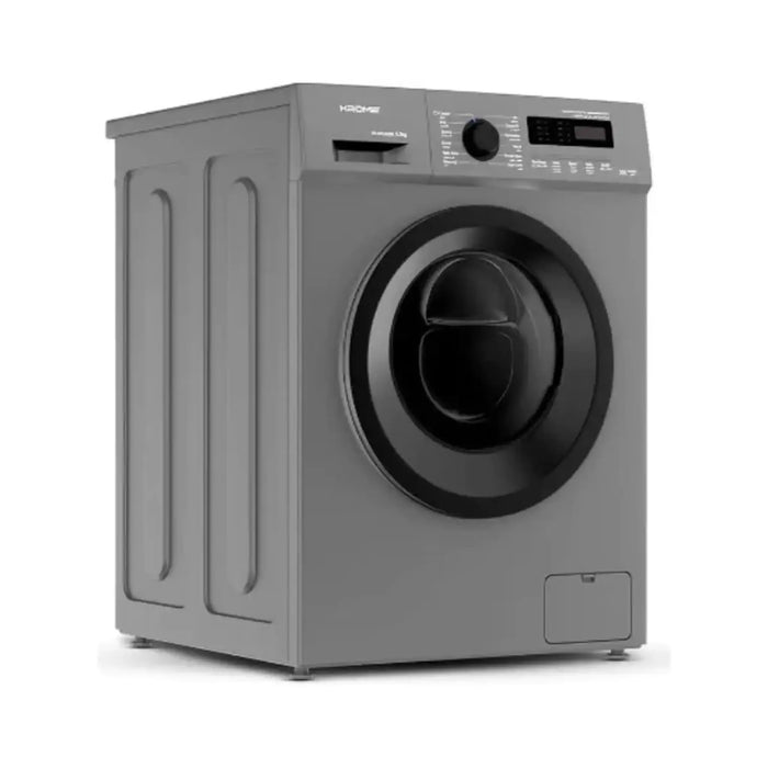 Krome 8KG Front Load Washing Machine | BLDC Inverter Motor | 1400 RPM | 15 Programs | Fully Automatic with Lunar Dial | 5 Star Energy Rating | LED Display | Multiple Temperature | 1 Year Warranty | Capacity: 8 kg | Model: KR-WFL80SSI | Color: Titanium