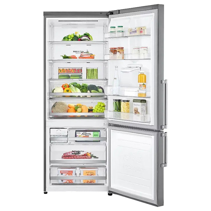LG 446 Liter LG New Bottom Mount Refrigerator| Inverter Compressor| Multi AirFlow| Smart Diagnosisª| Platinum Silver|GR-F589BLCM