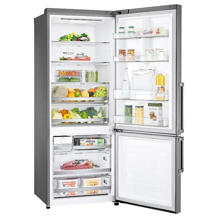 LG 446 Liter LG New Bottom Mount Refrigerator| Inverter Compressor| Multi AirFlow| Smart Diagnosisª| Platinum Silver|GR-F589BLCM