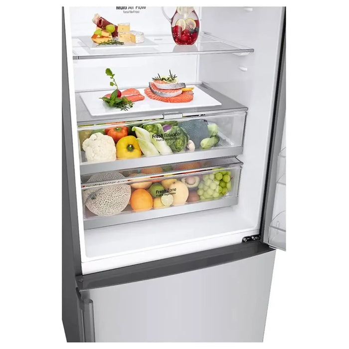 LG 446 Liter LG New Bottom Mount Refrigerator| Inverter Compressor| Multi AirFlow| Smart Diagnosisª| Platinum Silver|GR-F589BLCM