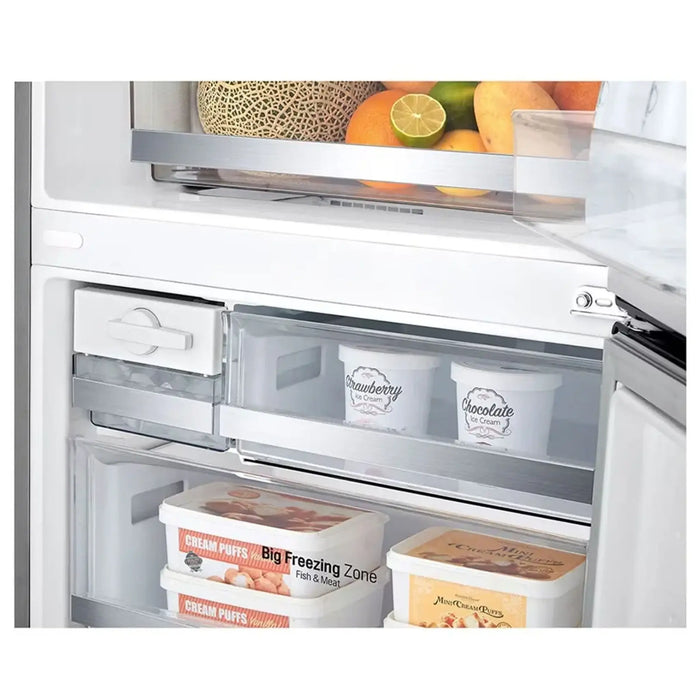 LG 446 Liter LG New Bottom Mount Refrigerator| Inverter Compressor| Multi AirFlow| Smart Diagnosisª| Platinum Silver|GR-F589BLCM