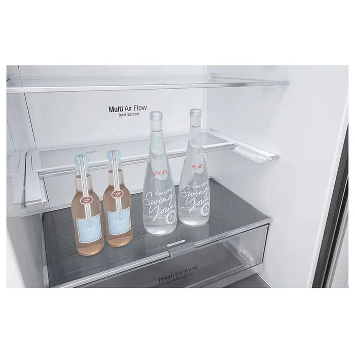 LG 446 Liter LG New Bottom Mount Refrigerator| Inverter Compressor| Multi AirFlow| Smart Diagnosisª| Platinum Silver|GR-F589BLCM