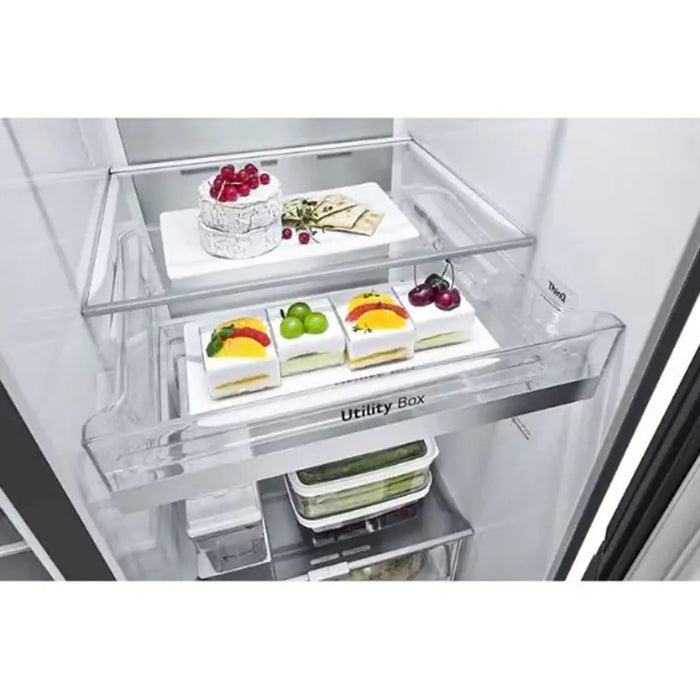 LG Instaviewª Side By Side 617 Litres Refrigerator| UV Nanoª| Linear Coolingª| ThinQª| Matte Black Color